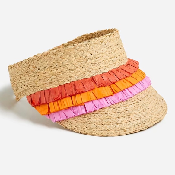 J. Crew Girls' straw fringe visor - Picture 1 of 7